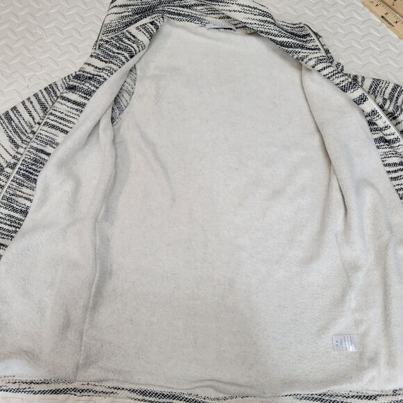 Bella Luxx Longline Zip Tunic Jacket Size Small White Black Textured Knit Fleece - Picture 9 of 13
